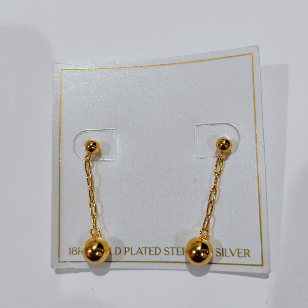 Gold Plated Sterling Silver Drop Earrings